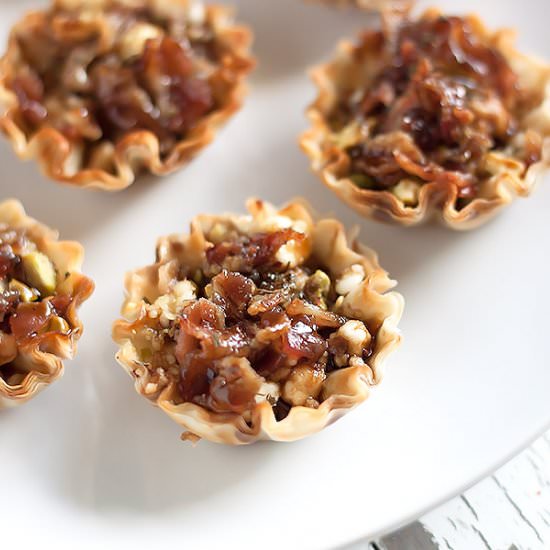 Bacon, Goat Cheese + Pistachio Bites - Recipe photo by asassyspoon
