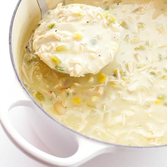 Creamy White Chicken Chili - Recipe photo by gimme some oven