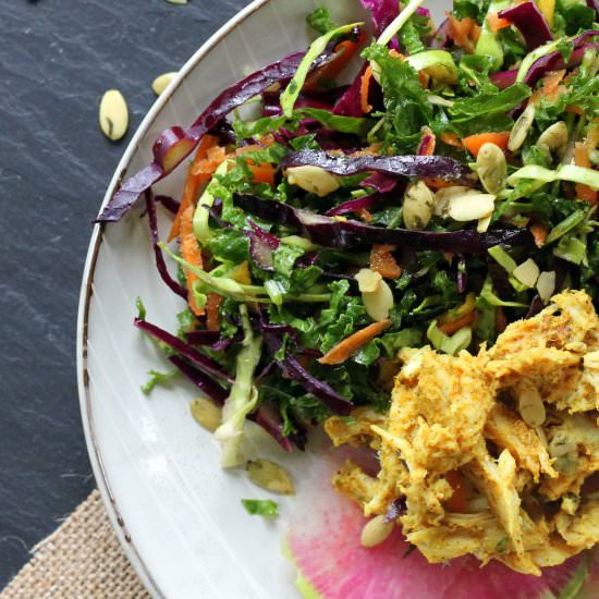 Kale Cabbage and Chicken Salad - Recipe photo by organicallymandy