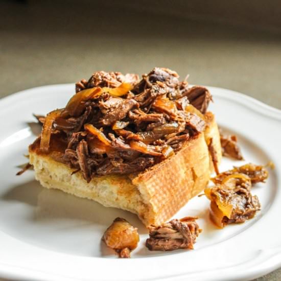 Hot Beef Sandwich - Recipe photo by Lisa G Cooks