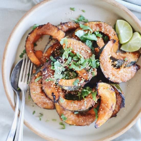Miso Kabocha with Cilantro and Lime - Recipe photo by HapaWay