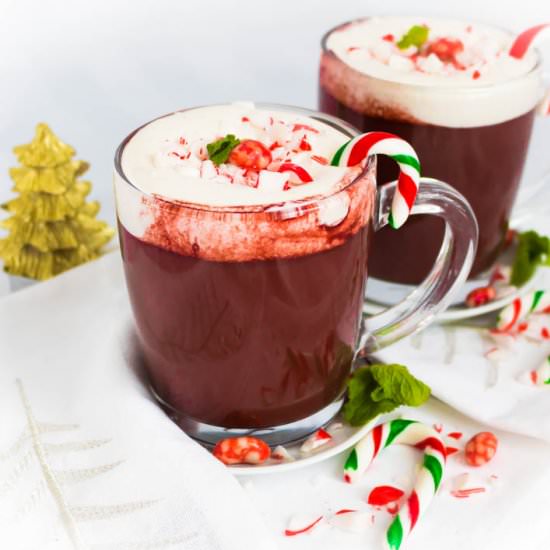 Red Velvet Peppermint Hot Chocolate - Recipe photo by My Digital Kitchen