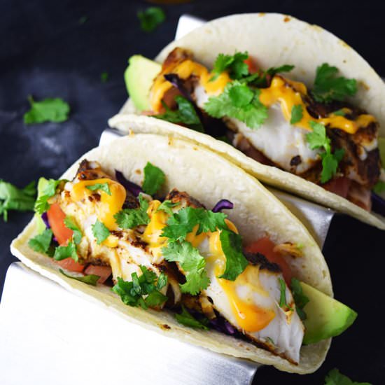 Blackened Fish Tacos - Recipe photo by Kitchen Swagger