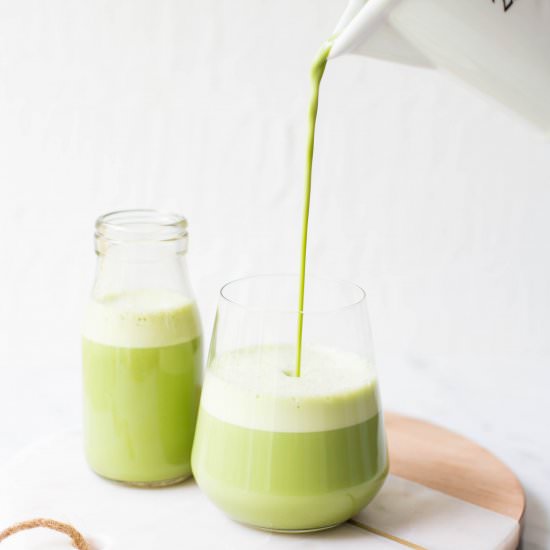 Iced Matcha Latte - Recipe photo by Wholesome Patisserie