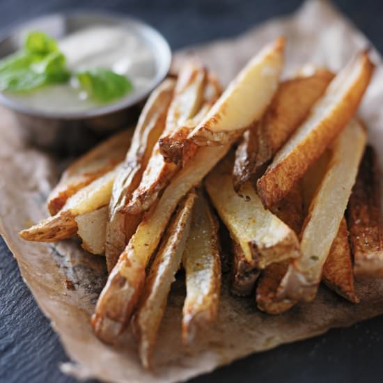 Spicy Oil Free Garlic Fries - Recipe photo by raepublic