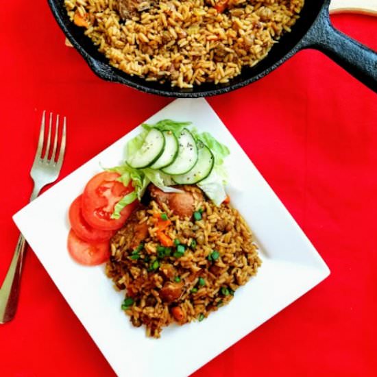 Trinidadian Chicken Pelau - Recipe photo by simplycaribbean