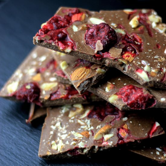 Raspberry Almond Chocolate Fat Bomb - Recipe photo by My PCOS Kitchen
