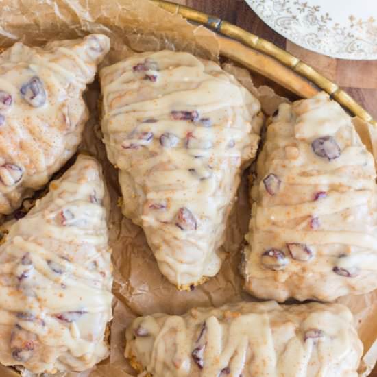 Gingerbread Cranberry Scones - Recipe photo by thegoldlininggirl
