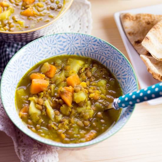 Sweet Potato, Lentil, and Split Pea Soup - Recipe photo by sugarlovespices