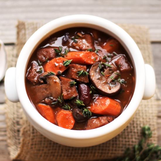 Seitan Bourguignon - Recipe photo by Emily Honeycutt