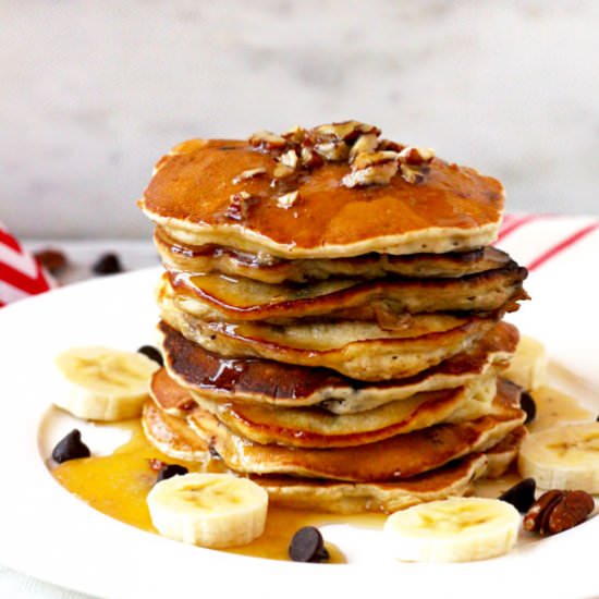 Chocolate Chip Banana Pancakes - Recipe photo by Lemon blossoms