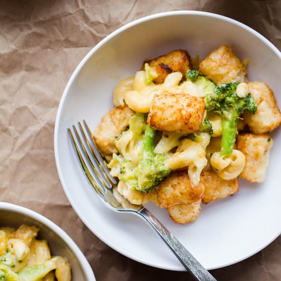 Mac and Cheese Tot Dish - Recipe photo by cakeoversteak