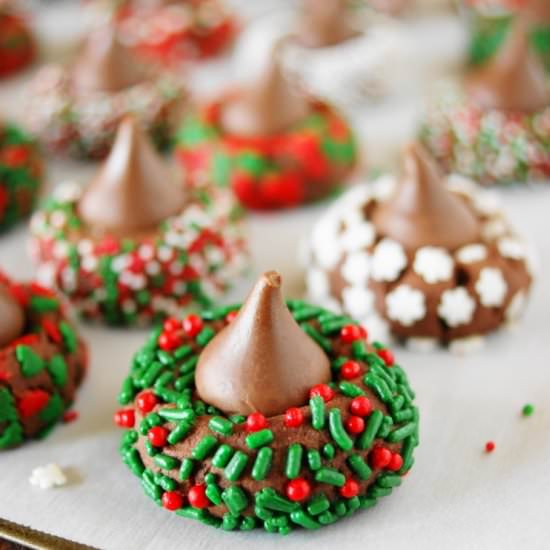 Christmas Chocolate Kiss Cookies - Recipe photo by thekitchenismyplayground
