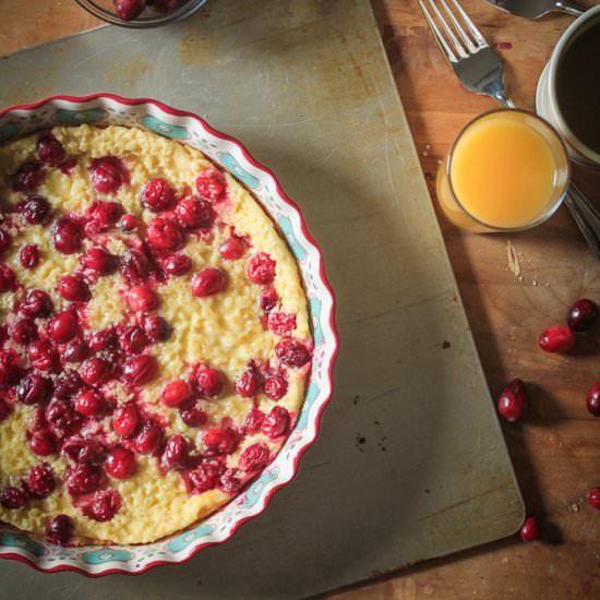 Cranberry Clafoutis - Recipe photo by DomesticBatchAsh