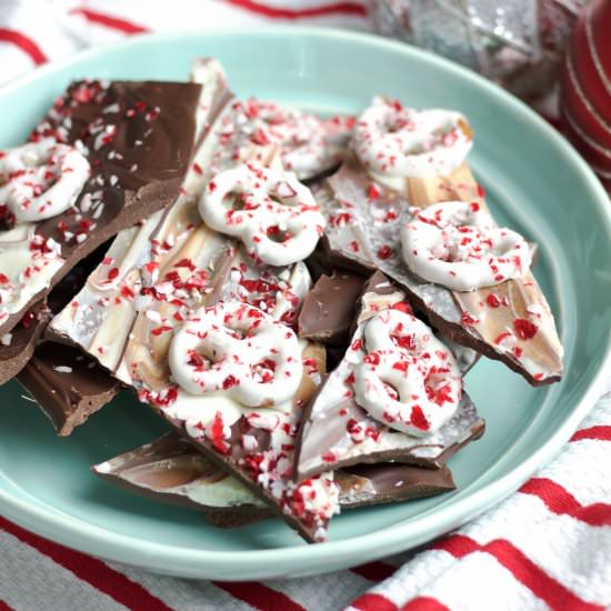Peppermint Bark + Pretzels - Recipe photo by Damaris_Gore