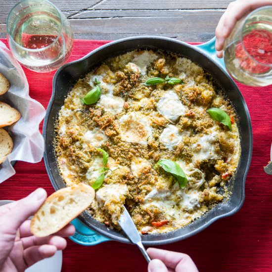 Caprese Shrimp Fonduta - Recipe photo by culinaryhill