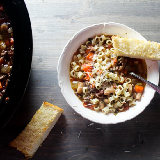 Italian Crockpot Pasta Fagioli - Recipe photo by Buy This Cook That