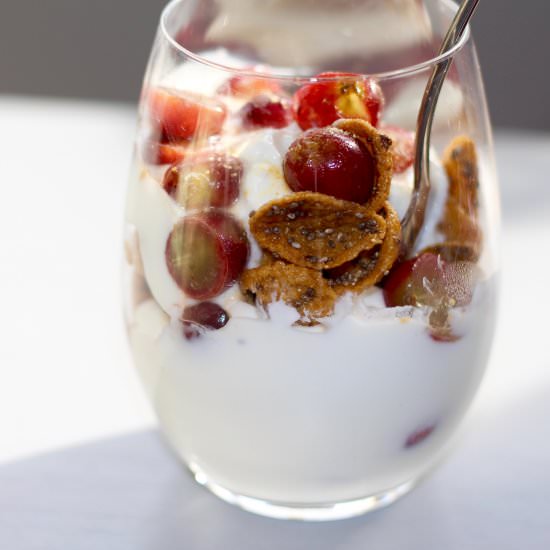 Greek Yogurt Parfait with Grapes - Recipe photo by AmyGorinNutrition