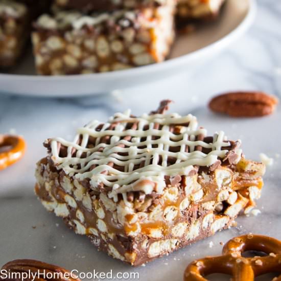 Caramel Pretzel Bars - Recipe photo by simplyhomecooked