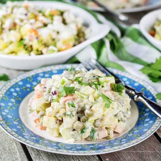 Russian Potato Salad (Olivier) - Recipe photo by cookingtheglobe