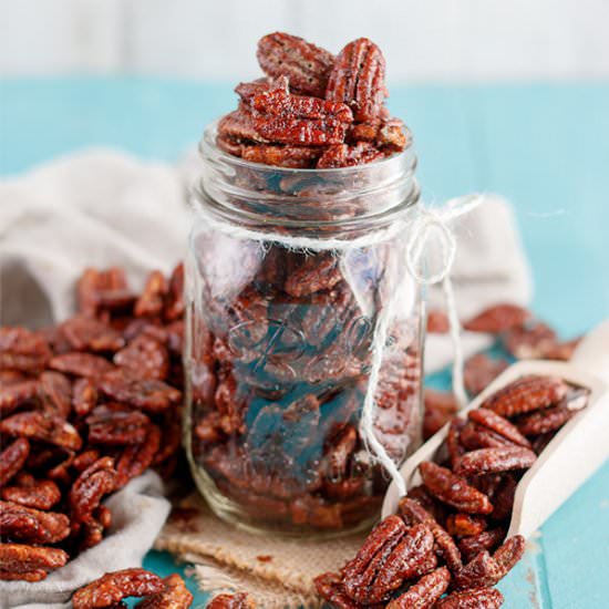 Maple Bourbon Candied Pecans - Recipe photo by JennMeyering