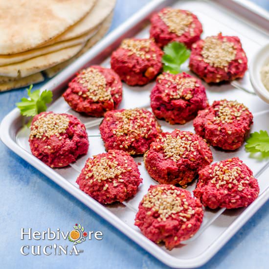 Beetroot Falafel - Recipe photo by Herbivore Cucina