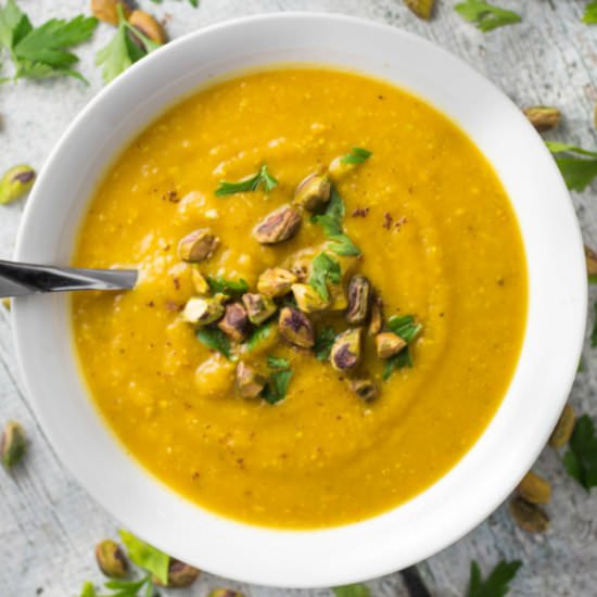 Pistachio Pumpkin Soup - Recipe photo by krollskorner