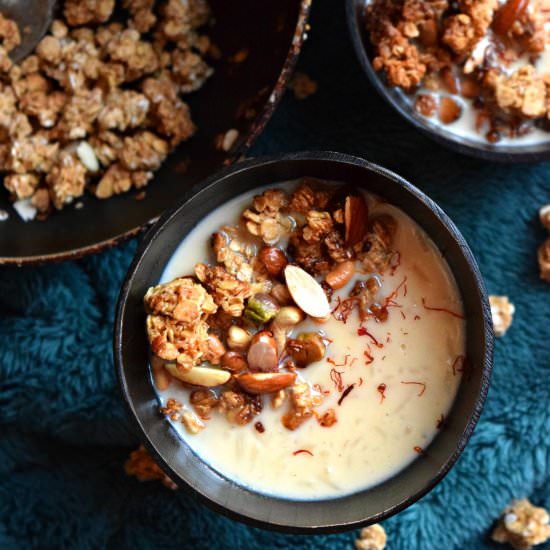 Granola Rice Pudding/Kheer - Recipe photo by Cookilicious