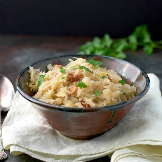 Gradma's Easy Sauerkraut w/ Bacon - Recipe photo by The Seasoned Mom