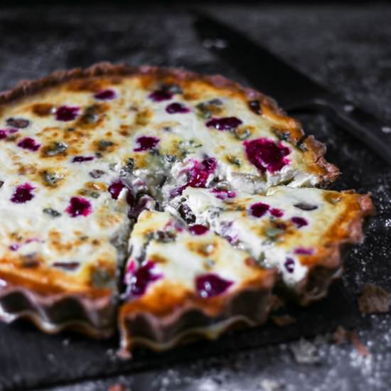 Stilton, Chestnut & Cranberry Tart - Recipe photo by fromthelarder