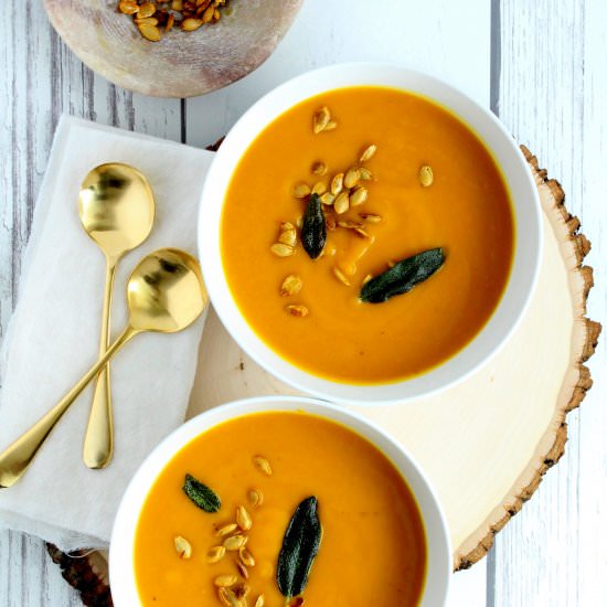 Vegan Butternut Squash & Apple Soup - Recipe photo by foodbyjonister