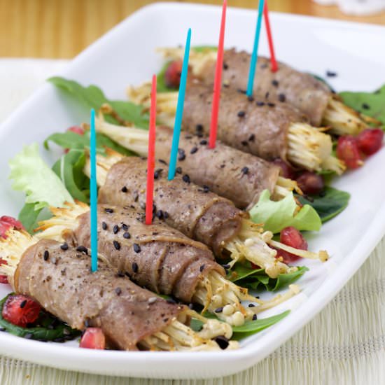 Enoki Beef Appetizers - Recipe photo by The FoodOlic