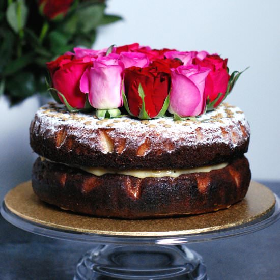 Plum, Rum & White Chocolate Cake - Recipe photo by KristynK