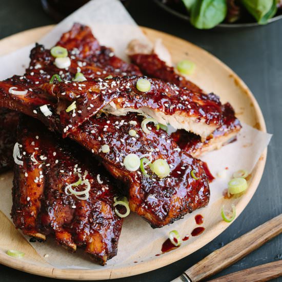 Chinese-style sticky spare ribs - Recipe photo by The Food Fox