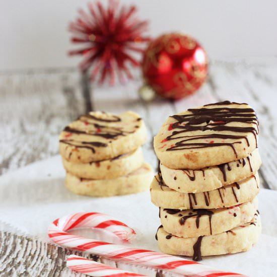 Peppermint Shortbread Cookies - Recipe photo by Craving Something Healthy