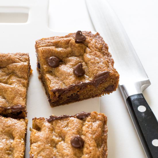 Chocolate Chip Blondies - Recipe photo by ChefSavvy