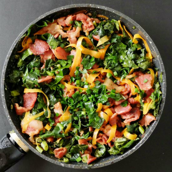 Paleo Bacon Kale Skillet - Recipe photo by biohackers recipes