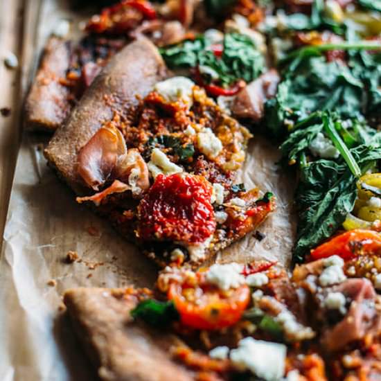 Sun Dried Tomato Pesto Pizza - Recipe photo by thealmondeater