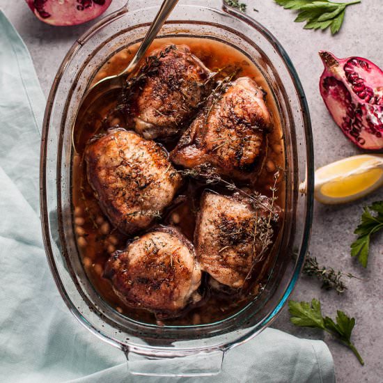 Pomegranate Lemon Roasted Chicken - Recipe photo by saltandlavender