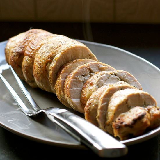 Herb & Garlic Turkey Breast Roulade - Recipe photo by PinchandSwirl