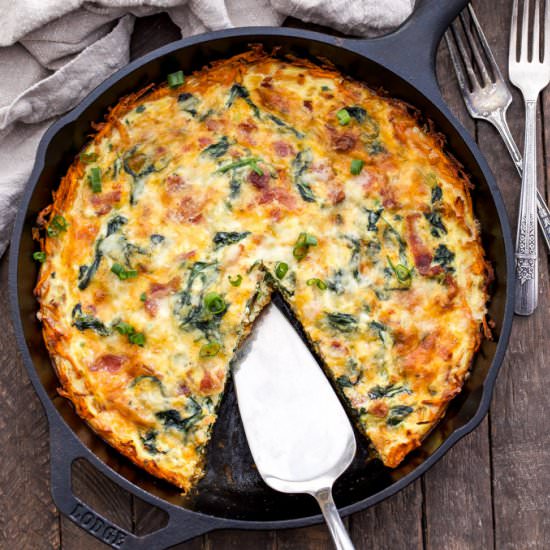Spinach, Bacon, and Cheese Quiche - Recipe photo by Recipe Runner