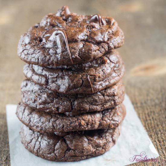 Chewy Triple Chocolate Cookies - Recipe photo by Foodtasia