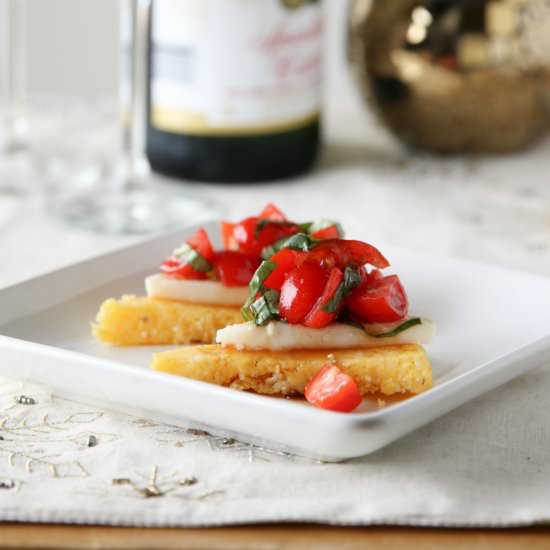 Polenta Caprese Appetizers - Recipe photo by soberchicken56