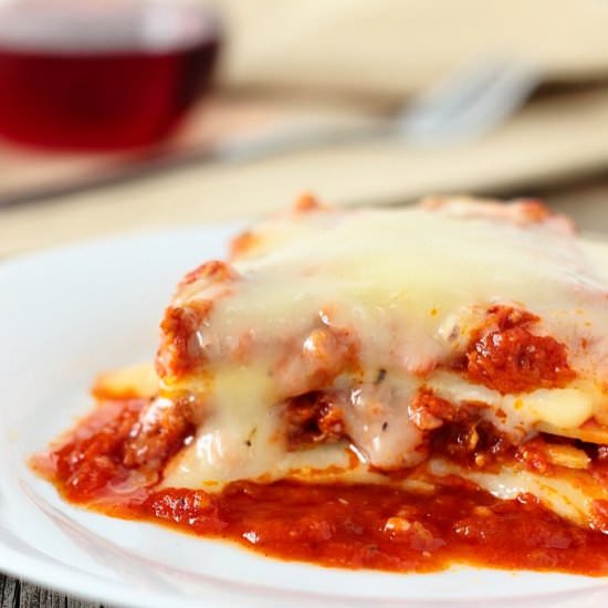 Heart Lasagna with Meat Sauce - Recipe photo by Chef in the Burbs