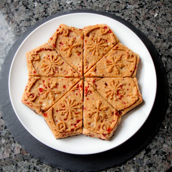 Candy Cane Crunch Shortbread - Recipe photo by TheKitchenWhisperer