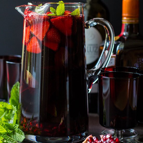 Pomegranate Strawberry Sangria - Recipe photo by Quite Good Food