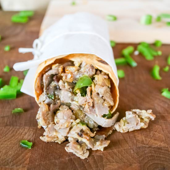 Cajun Philly Cheesesteak Wrap - Recipe photo by aflavorjournal