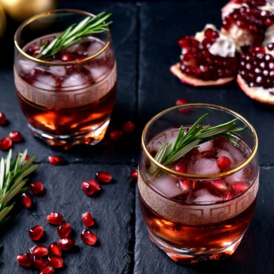 Pomegranate Rosemary Punch - Recipe photo by Rous Sweet Corner