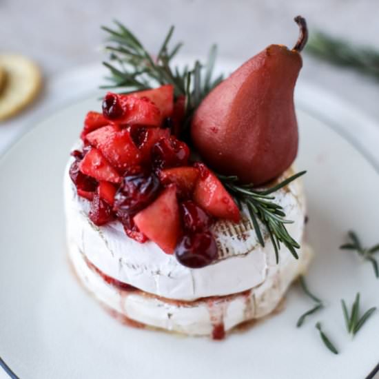winter fruit stuffed brie cheese - Recipe photo by HowSweetEats