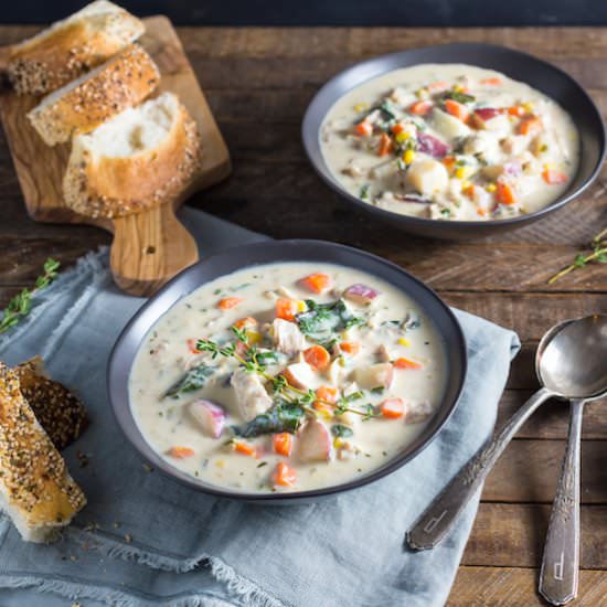 Chicken Potato Chowder w Corn - Recipe photo by NerdsWithKnives-Emily